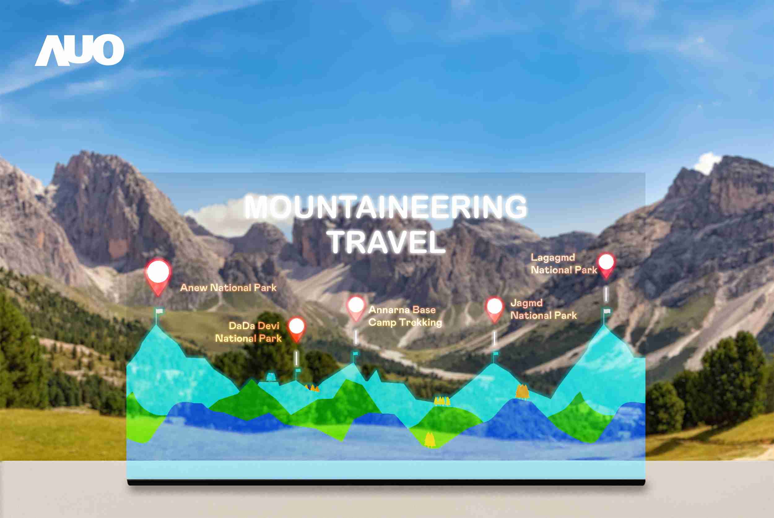 冰球突破展示全球单片尺寸最大(*)42吋透明Micro LED显示器拼接而成的〝64吋透明Micro LED显示器〞，，具备高透明度、、、、1,000 nits高亮度、、、、广色域、、、采用三边无边框的无缝拼接等多重特色，，，呈现超高清、、、、细腻画质而不遮挡后方视觉，，满足层峰需求，，，可广泛运用于零售、、、艺术展览或商业空间等场域